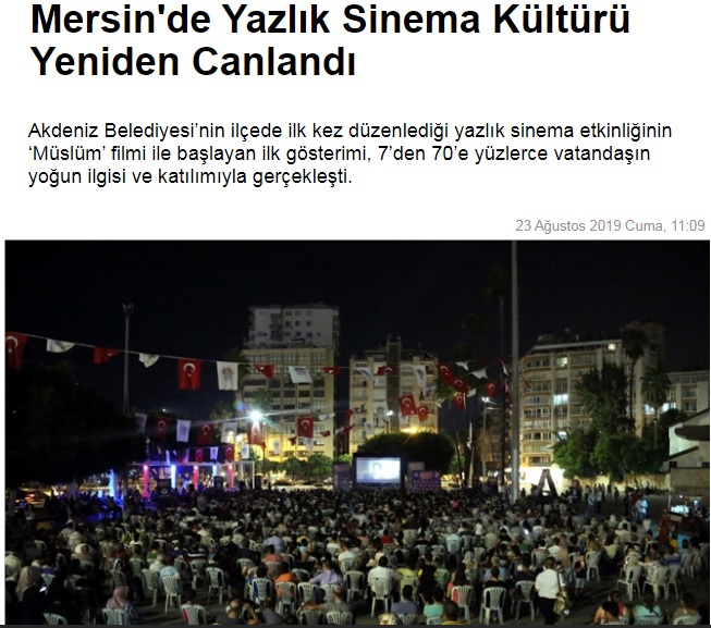 Yenişehir'de yazlık sinema günleri başlıyor
