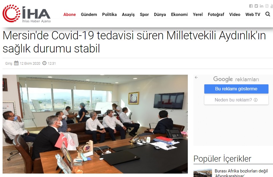 Başkan Özyiğit, Aziz Aydınlık’ın durumu hakkında bilgi aldı
