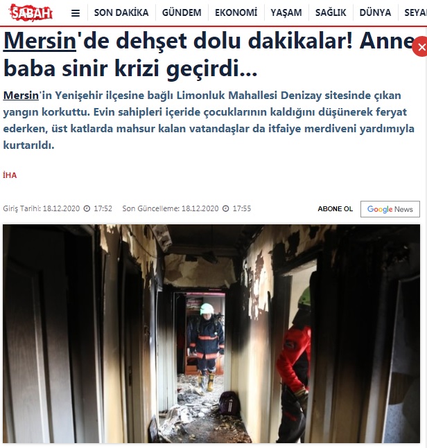 Yenişehir Limonluk Mahallesi Denizay sitesinde çıkan yangın korku yarattı