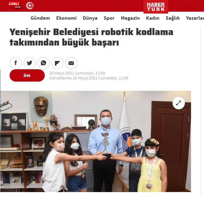 Yenişehir Belediyesi robotik kodlama takımından büyük başarı