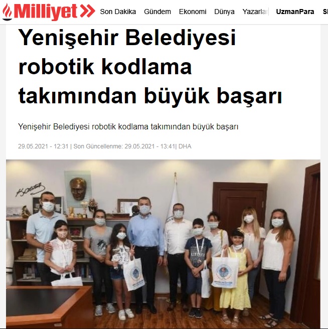 Yenişehir Belediyesi robotik kodlama takımından büyük başarı