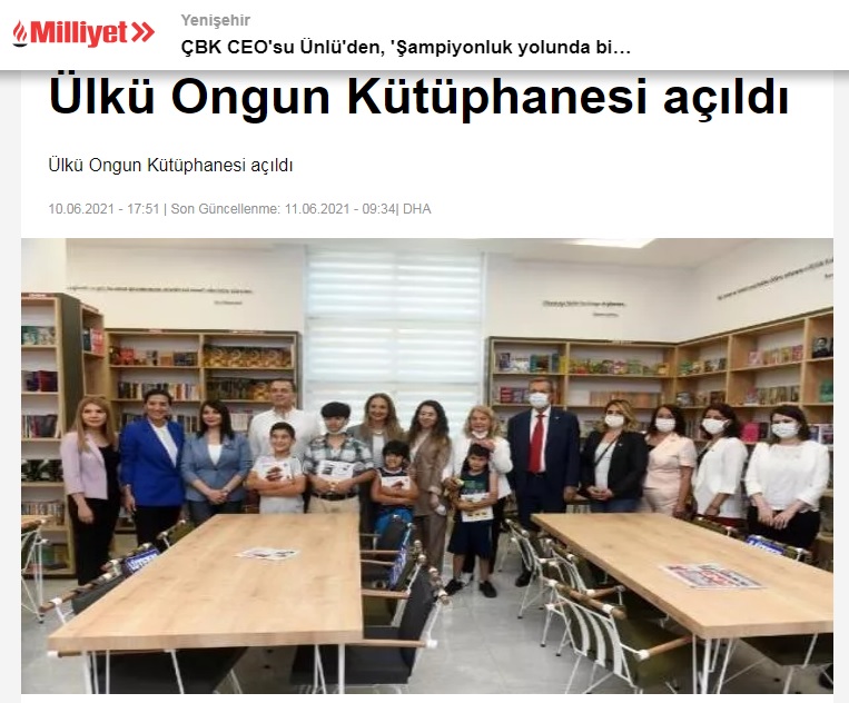 Ülkü Ongun Kütüphanesi açıldı