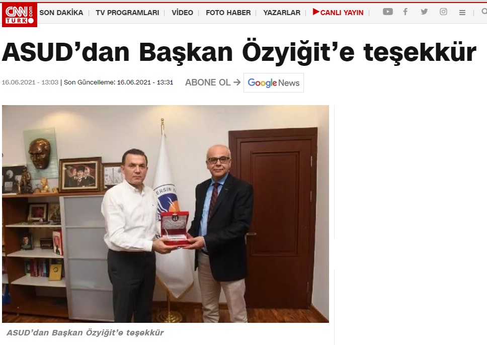 ASUD’dan Başkan Özyiğit’e teşekkür