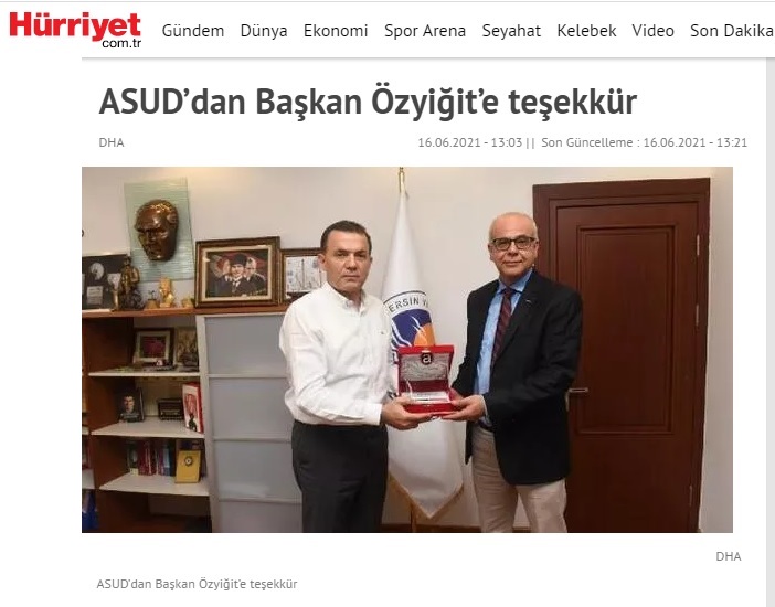 ASUD’dan Başkan Özyiğit’e teşekkür