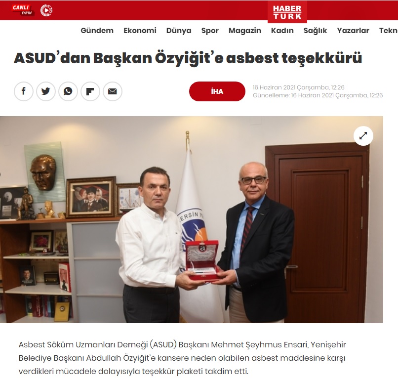 ASUD’dan Başkan Özyiğit’e teşekkür