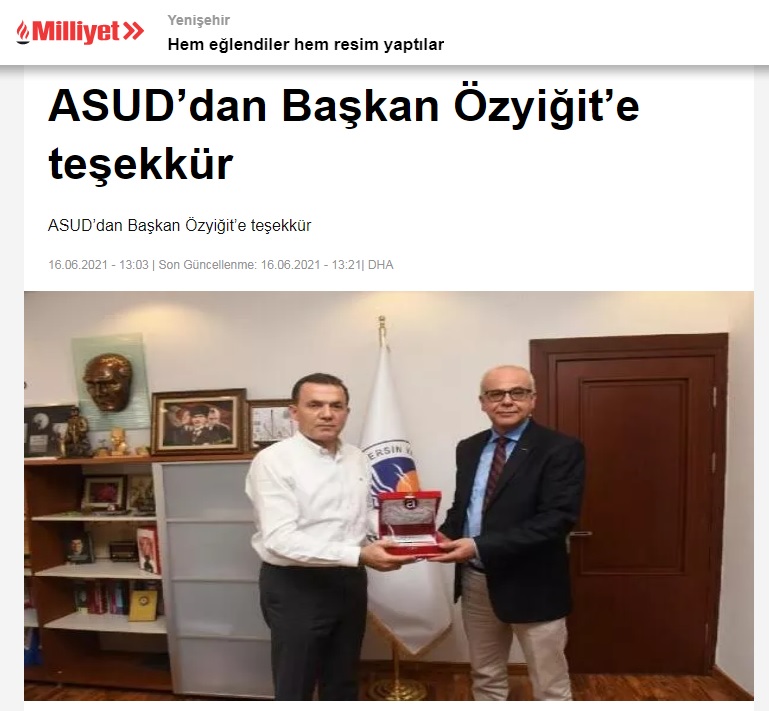 ASUD’dan Başkan Özyiğit’e teşekkür