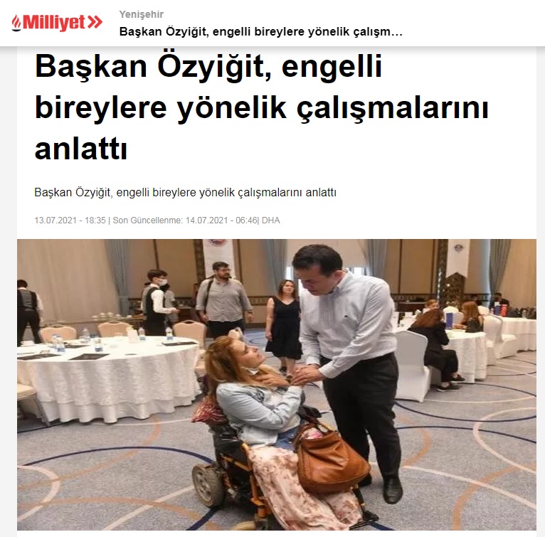 Başkan Özyiğit, engelli bireylere yönelik çalışmalarını anlattı