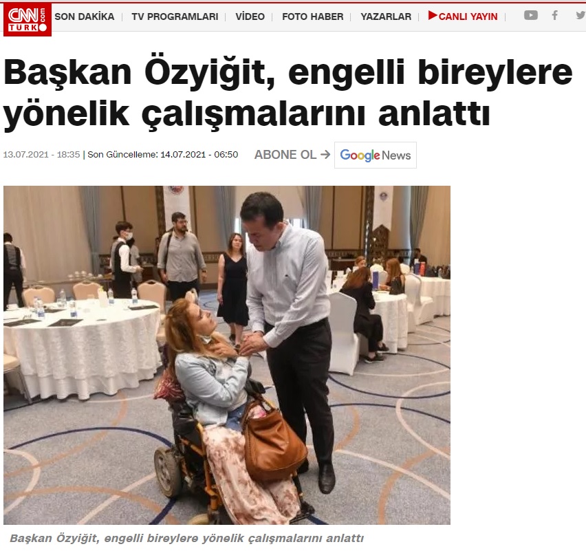 Başkan Özyiğit, engelli bireylere yönelik çalışmalarını anlattı