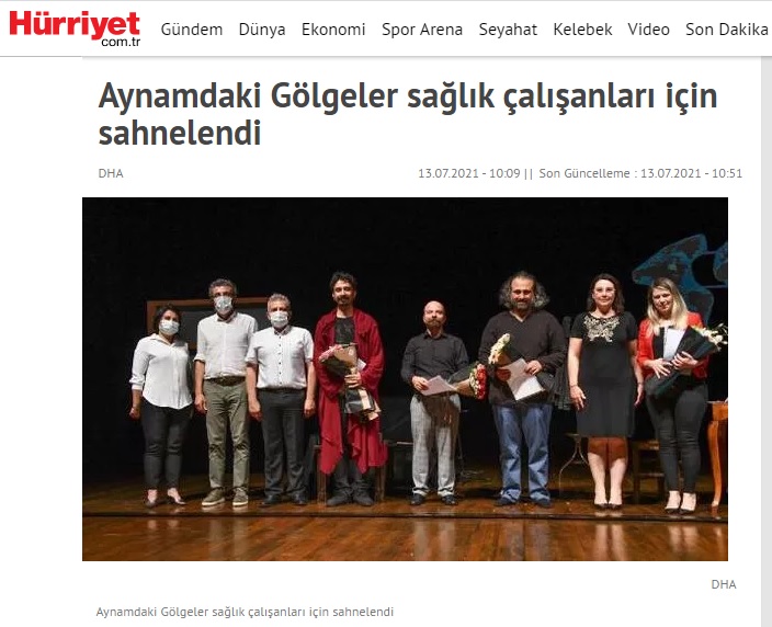 Aynamdaki Gölgeler sağlık çalışanları için sahnelendi