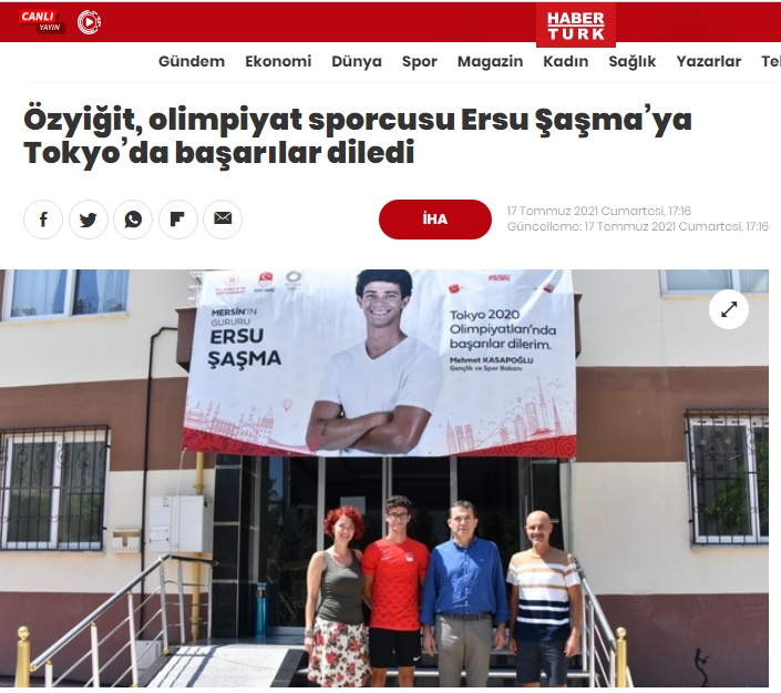 Başkan Özyiğit, Mersinli olimpiyat sporcusu Ersu Şaşma’yı ziyaret etti