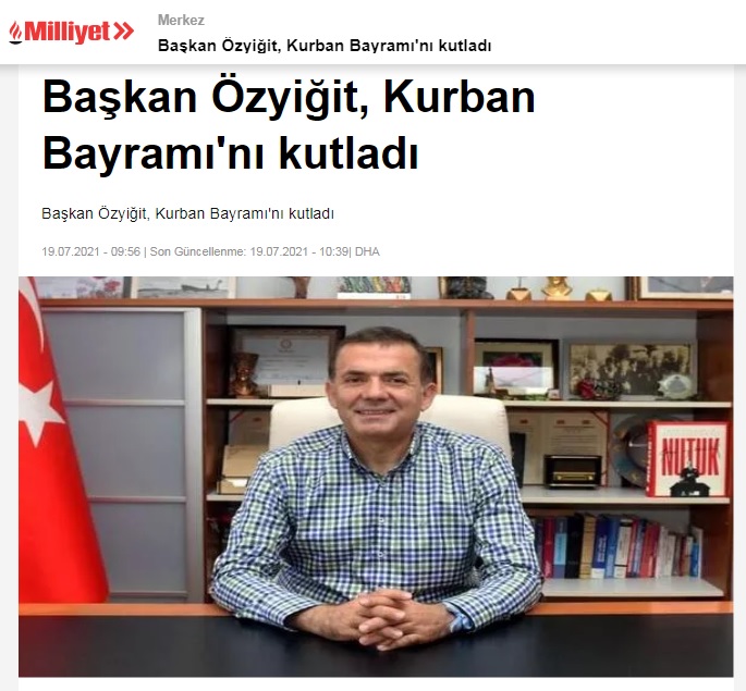 Başkan Özyiğit, Kurban Bayramı’nı kutladı