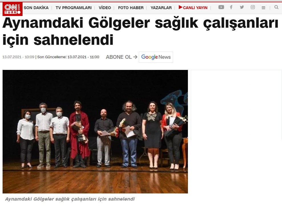 Aynamdaki Gölgeler sağlık çalışanları için sahnelendi