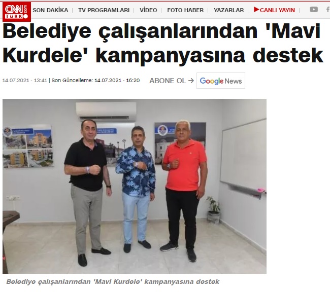 Yenişehir Belediyesi çalışanlarından 'Mavi Kurdele' kampanyasına destek