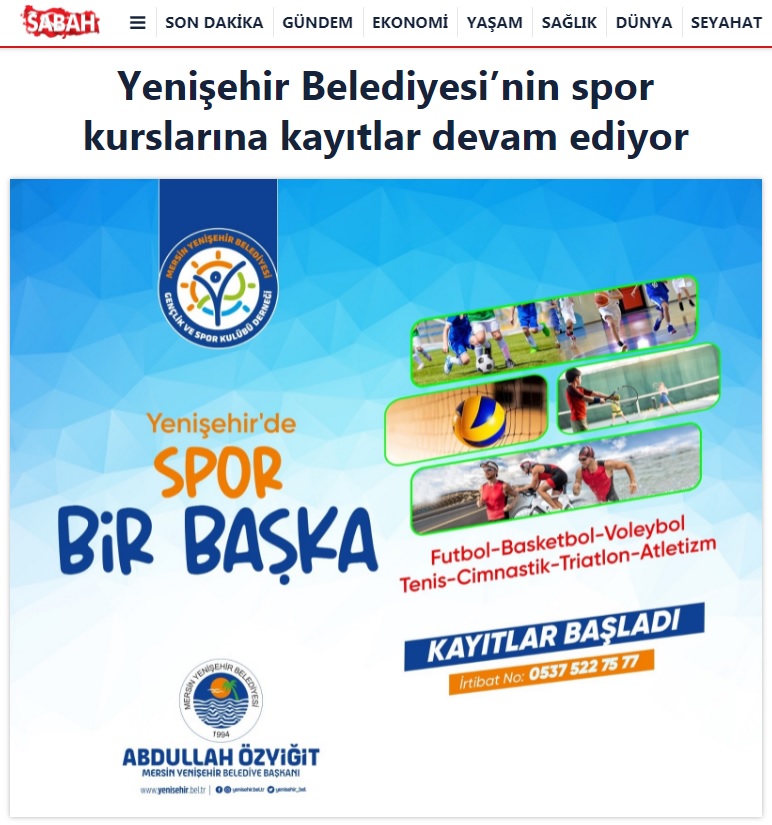 Yenişehir Belediyesi spor kurslarına kayıtlar devam ediyor