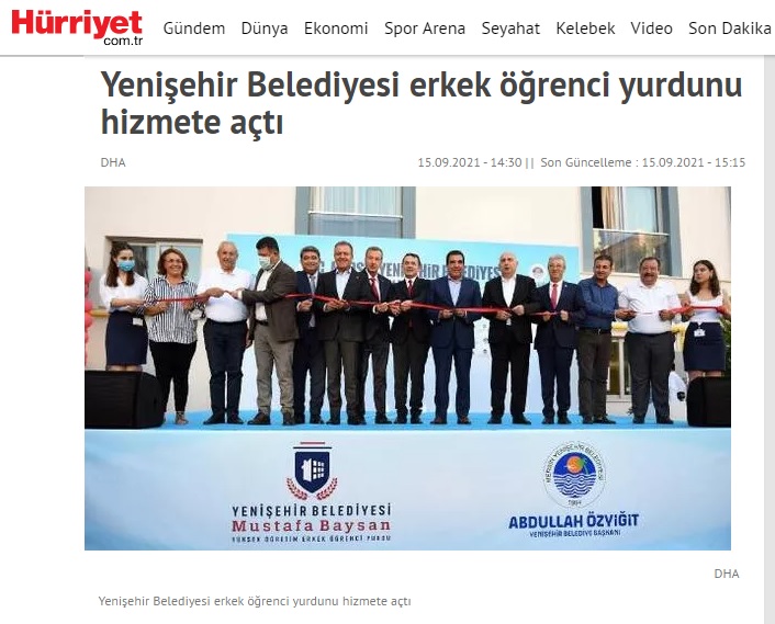 Yenişehir Belediyesi erkek öğrenci yurdunu hizmete açtı