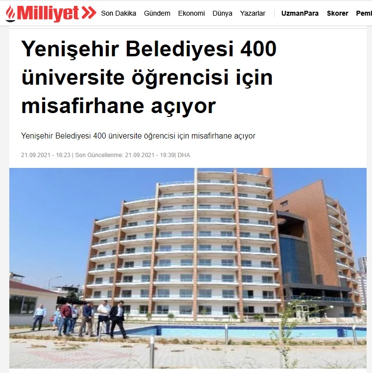 Yenişehir Belediyesi 400 üniversite öğrencisi için misafirhane açıyor