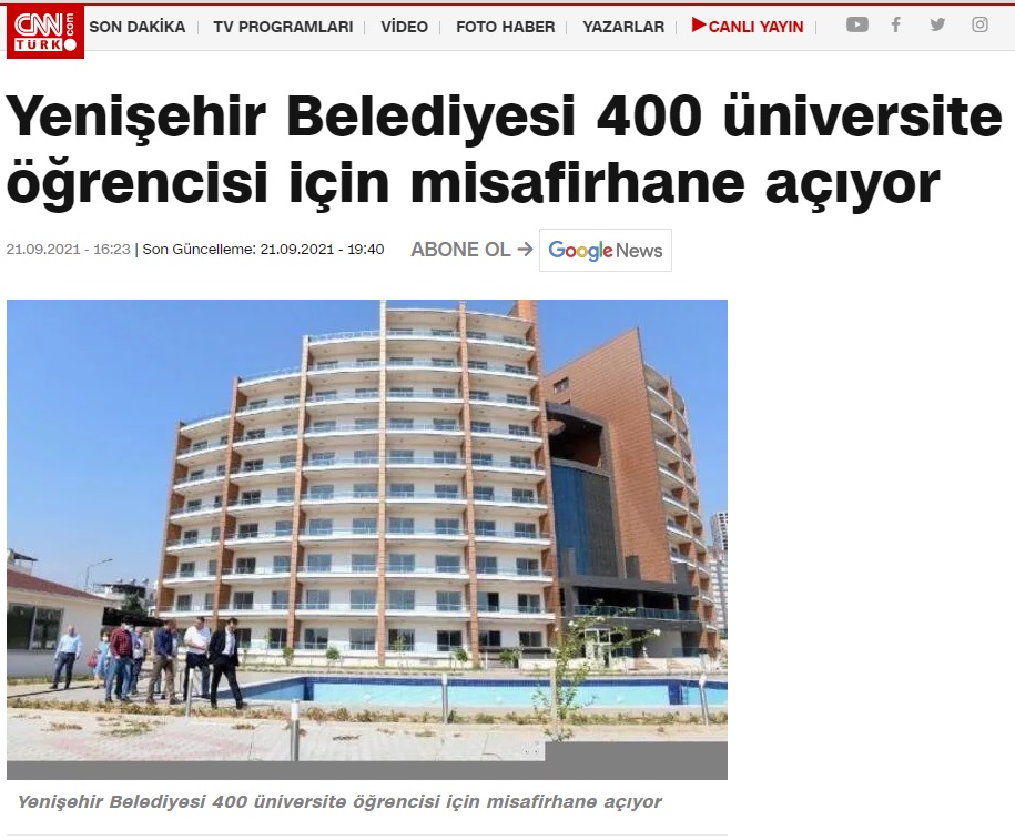 Yenişehir Belediyesi 400 üniversite öğrencisi için misafirhane açıyor