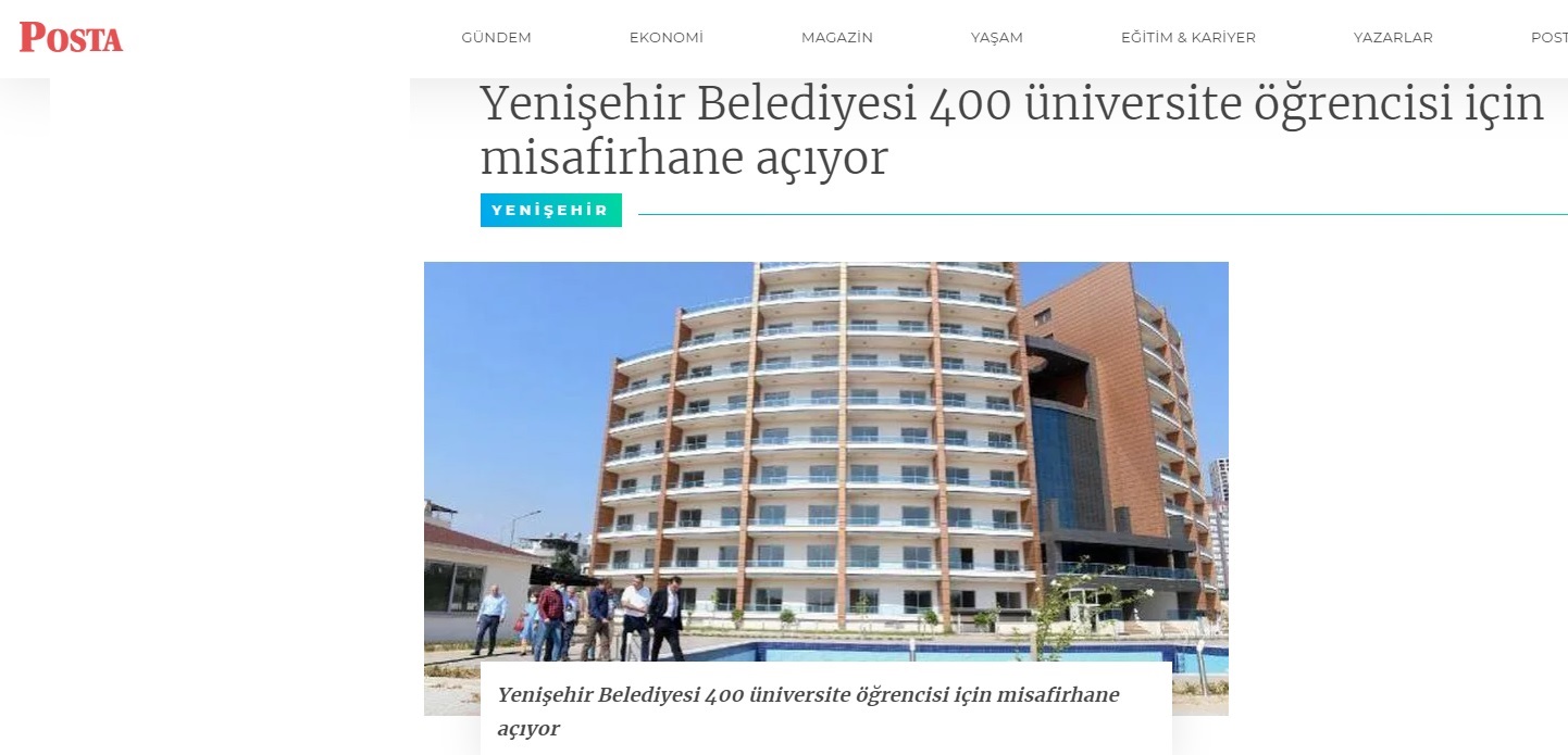 Yenişehir Belediyesi 400 üniversite öğrencisi için misafirhane açıyor