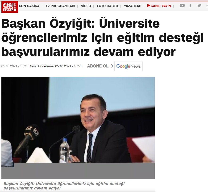 Başkan Özyiğit, “Üniversite öğrencilerimiz için eğitim desteği başvurularımız devam ediyor”