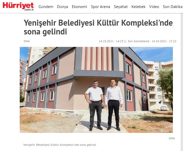 Yenişehir Belediyesi Kültür Kompleksinde sona gelindi