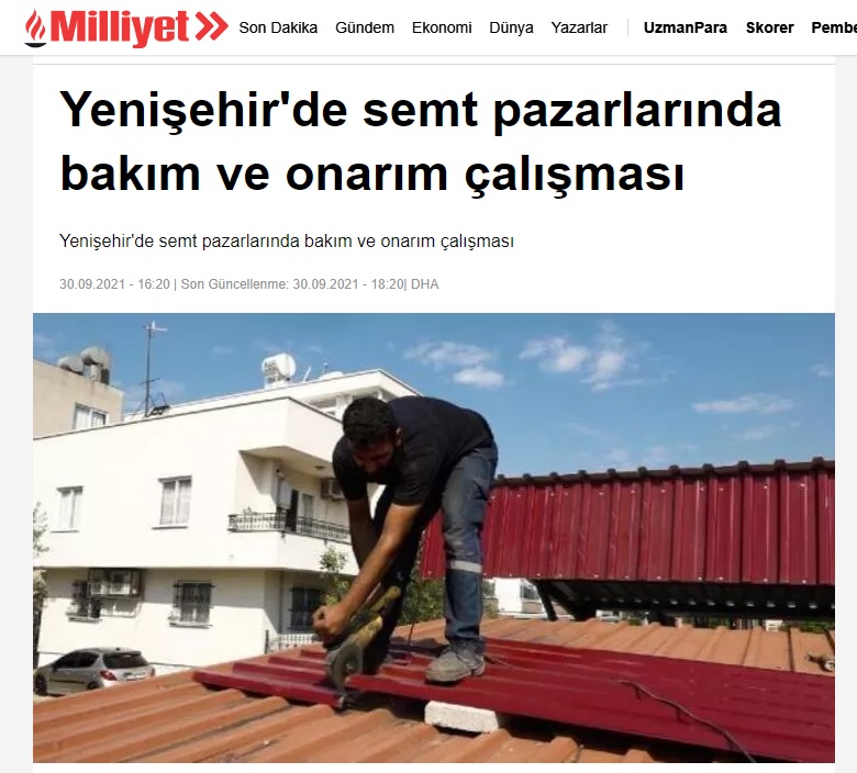 Yenişehir Belediyesinden semt pazarlarında bakım ve onarım çalışması