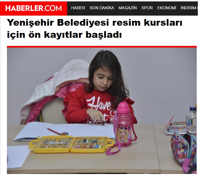 Yenişehir Belediyesi resim kursları için ön kayıtlar başladı