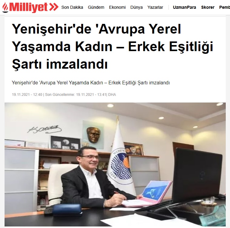 Başkan Özyiğit, Avrupa Yerel Yaşamda Kadın – Erkek Eşitliği Şartı’nı imzaladı