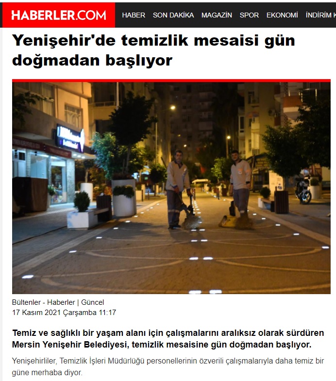 Yenişehir’de temizlik mesaisi gün doğmadan başlıyor