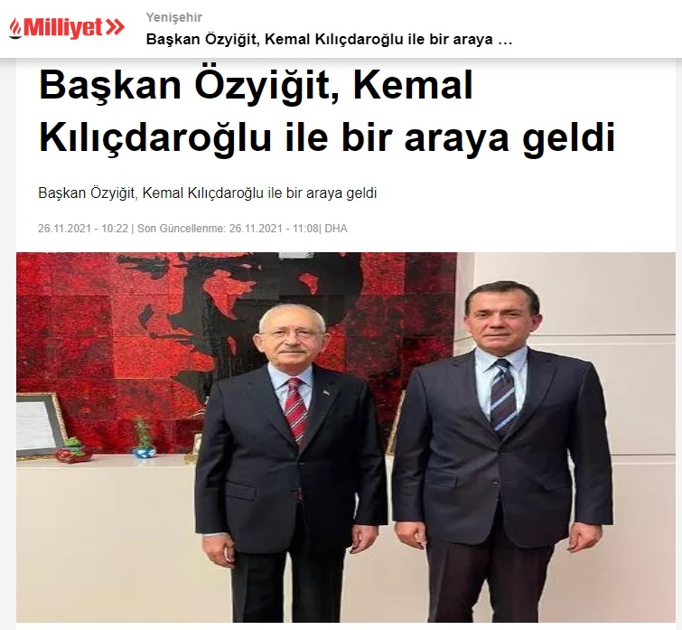 Başkan Özyiğit, Kemal Kılıçdaroğlu ile bir araya geldi