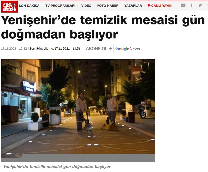 Yenişehir’de temizlik mesaisi gün doğmadan başlıyor