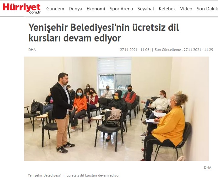 Yenişehir Belediyesinin ücretsiz dil kursları devam ediyor