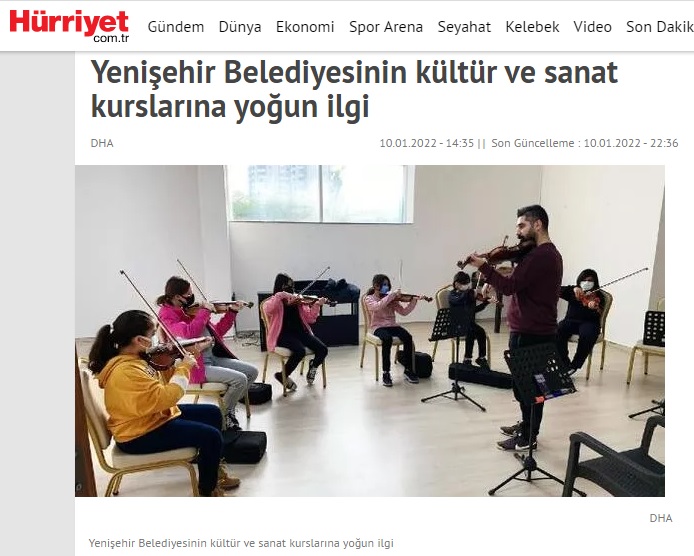 Yenişehir Belediyesinin kültür ve sanat kurslarına yoğun ilgi