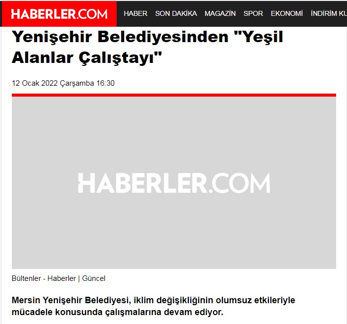 Yenişehir Belediyesinden “Yeşil Alanlar Çalıştayı”