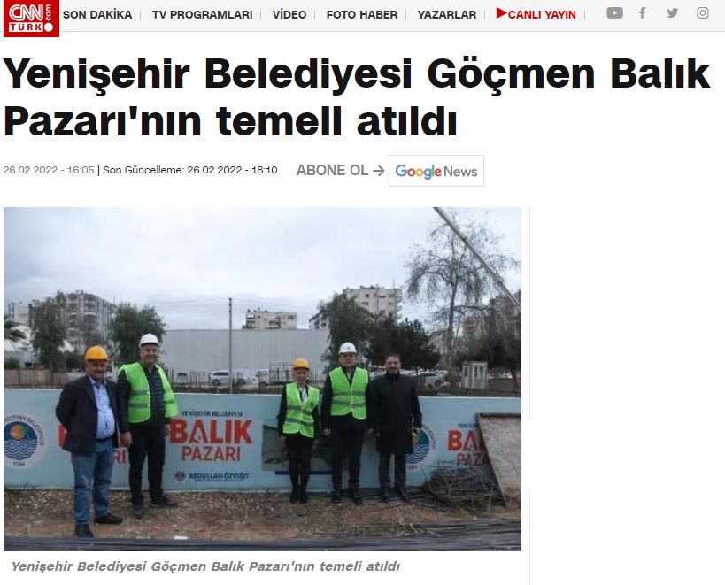 Yenişehir Belediyesi Göçmen Balık Pazarı'nın temeli atıldı