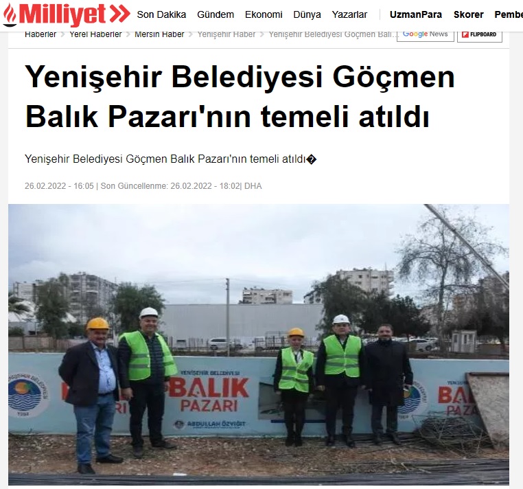 Yenişehir Belediyesi Göçmen Balık Pazarı'nın temeli atıldı