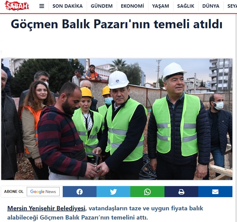 Yenişehir Belediyesi Göçmen Balık Pazarı'nın temeli atıldı
