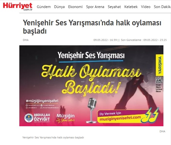 Yenişehir Ses Yarışması’nda halk oylaması başladı