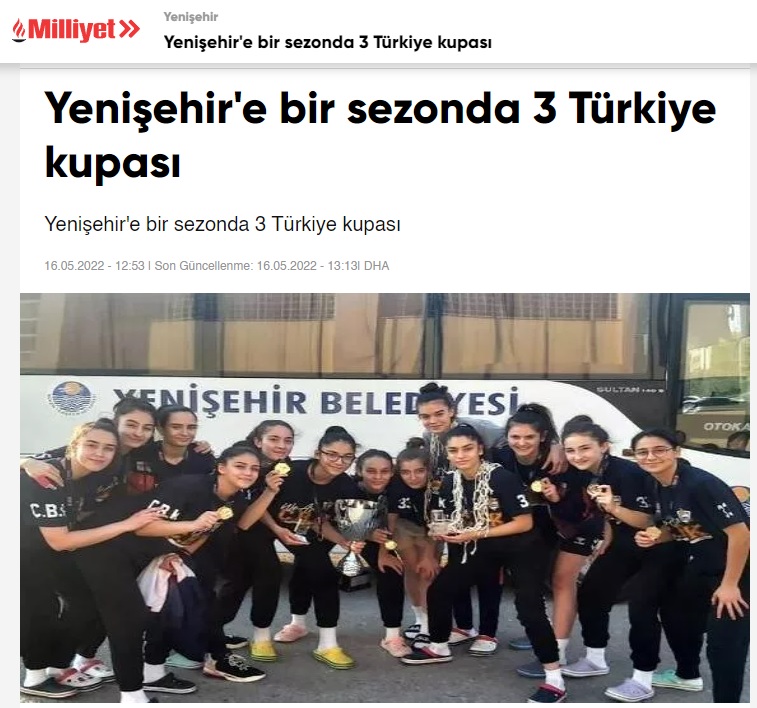 Bir sezonda Yenişehir’e üç Türkiye kupası