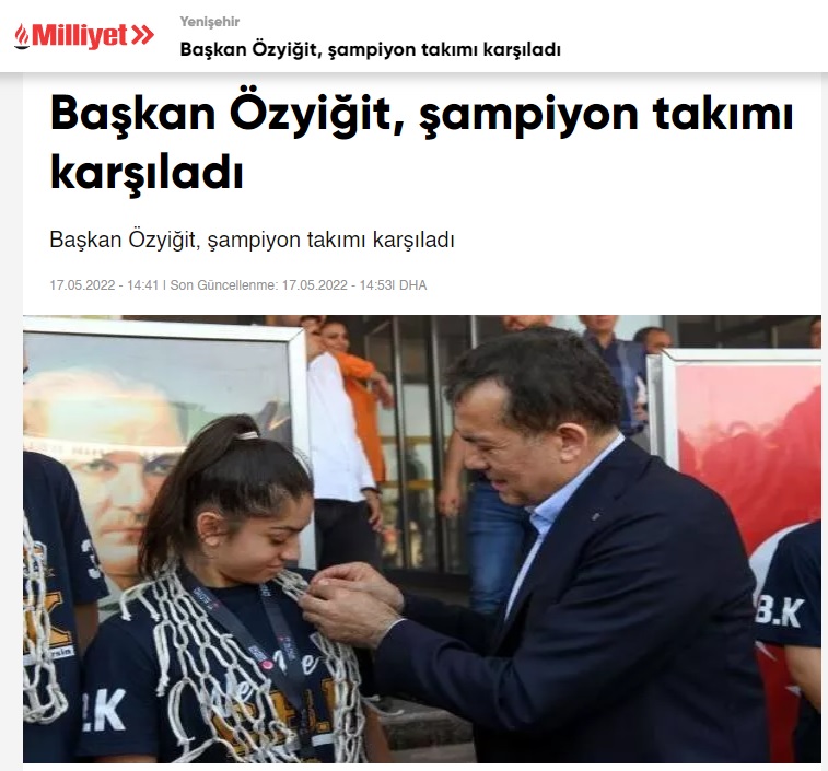 Başkan Abdullah Özyiğit, şampiyon takımı karşıladı