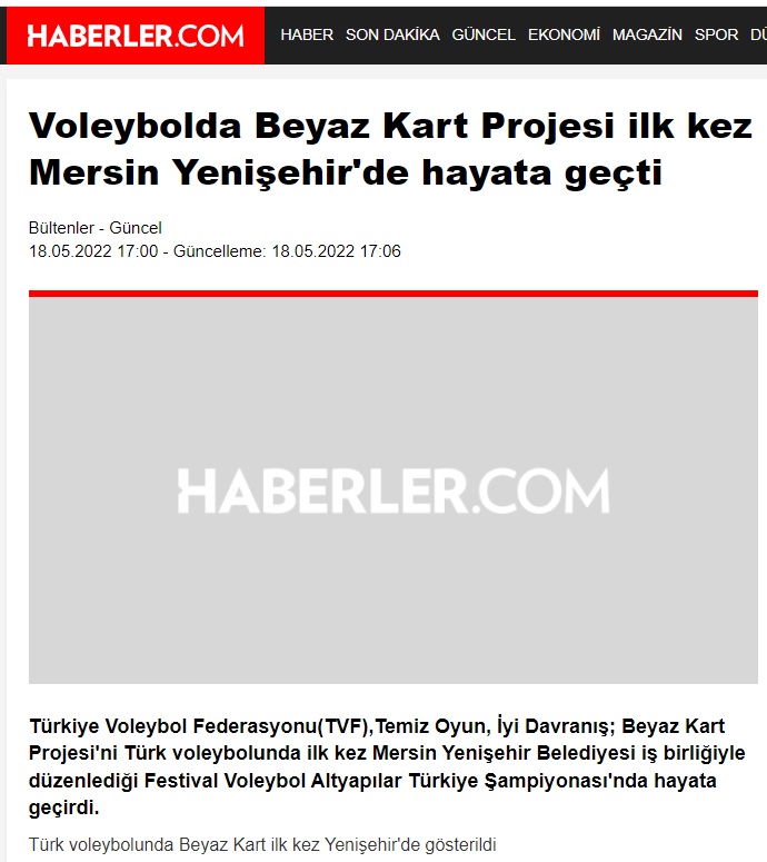 Türk voleybolunda Beyaz Kart ilk kez Yenişehir’de gösterildi