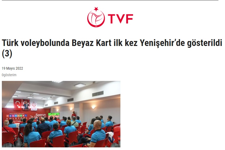Türk voleybolunda Beyaz Kart ilk kez Yenişehir’de gösterildi