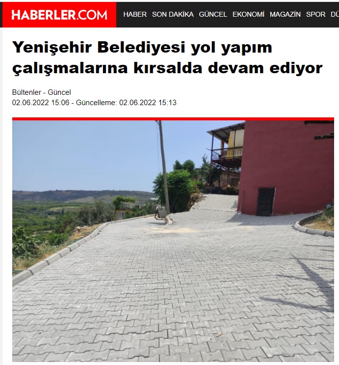 Yenişehir Belediyesi yol yapım çalışmalarına kırsalda da devam ediyor