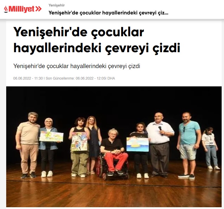 Çocuklar Yenişehir’de hayallerindeki çevreyi çizdi