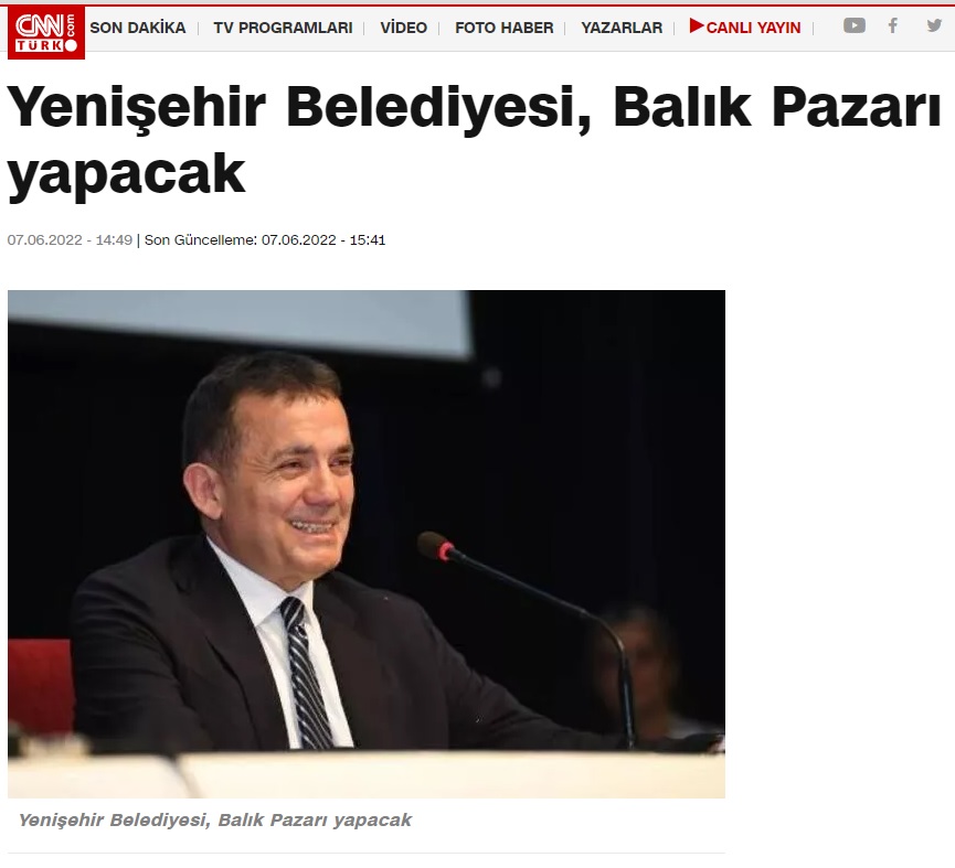 Yenişehir Belediyesi, Hürriyet Mahallesi’nde de balık pazarı yapacak