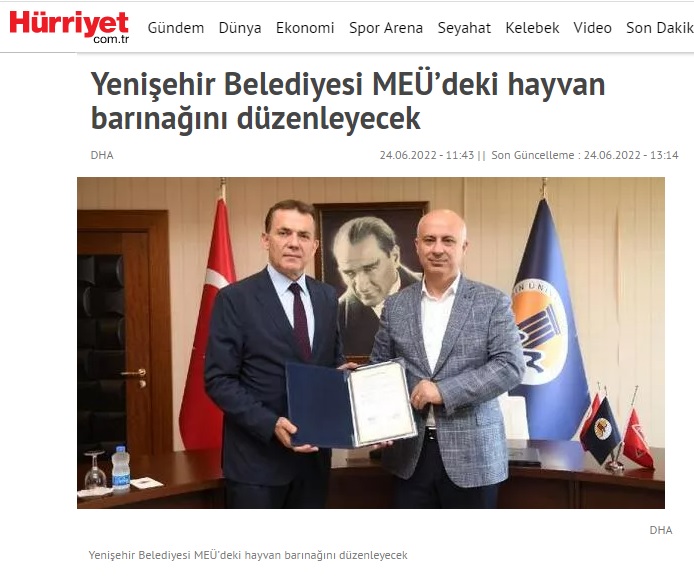 Yenişehir Belediyesi MEÜ’deki hayvan barınağını yeniden düzenleyecek