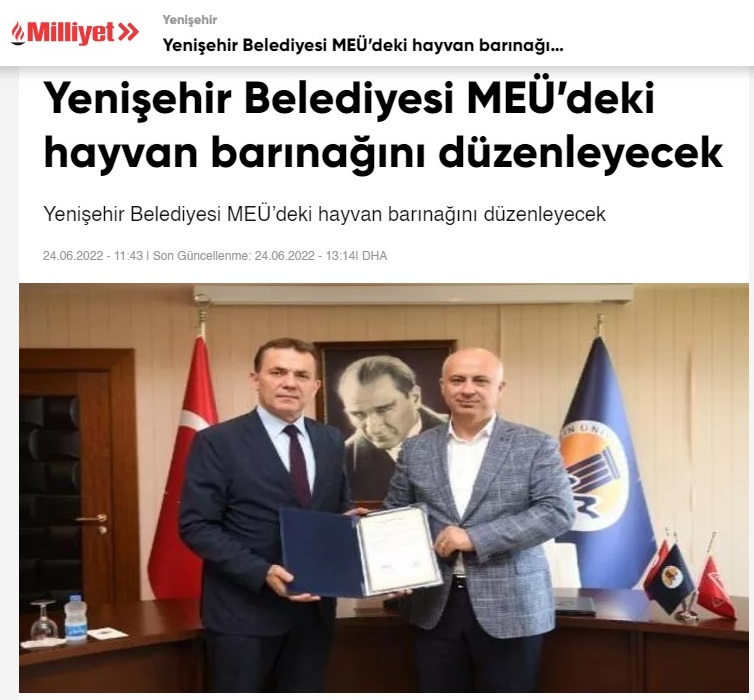 Yenişehir Belediyesi MEÜ’deki hayvan barınağını yeniden düzenleyecek