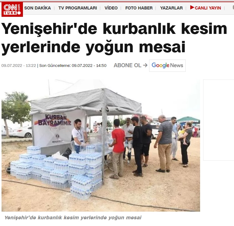 Yenişehir Belediyesinden kurbanlık kesim yerlerinde yoğun mesai