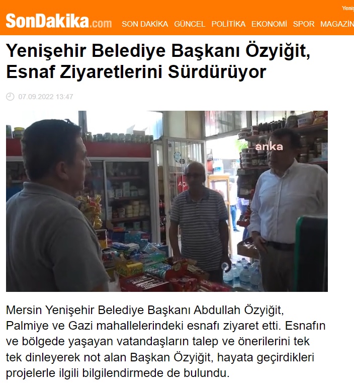 Başkan Abdullah Özyiğit esnaf ziyaretlerini sürdürüyor