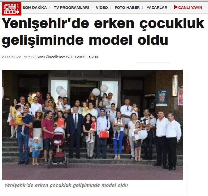 Yenişehir Belediyesi erken çocukluk gelişiminde model oldu