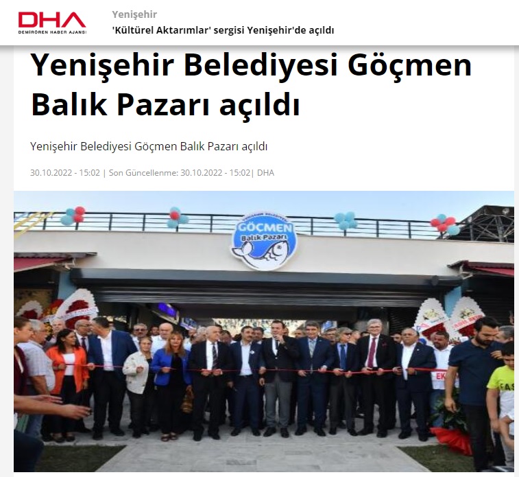 Yenişehir Belediyesi Göçmen Balık Pazarı açıldı